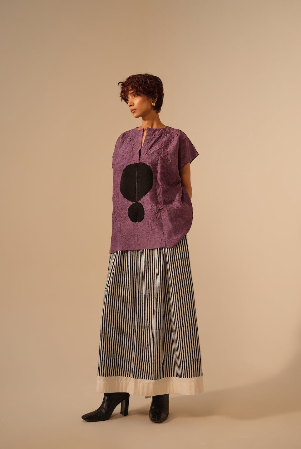Lane Top - Lilac and Black - CiceroniTopsStoique