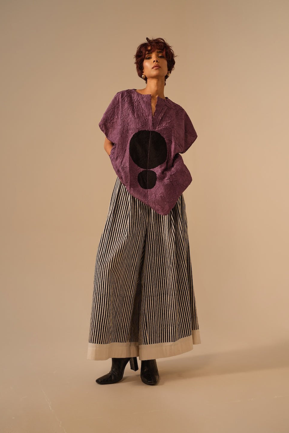 Lane Top - Lilac and Black - CiceroniTopsStoique