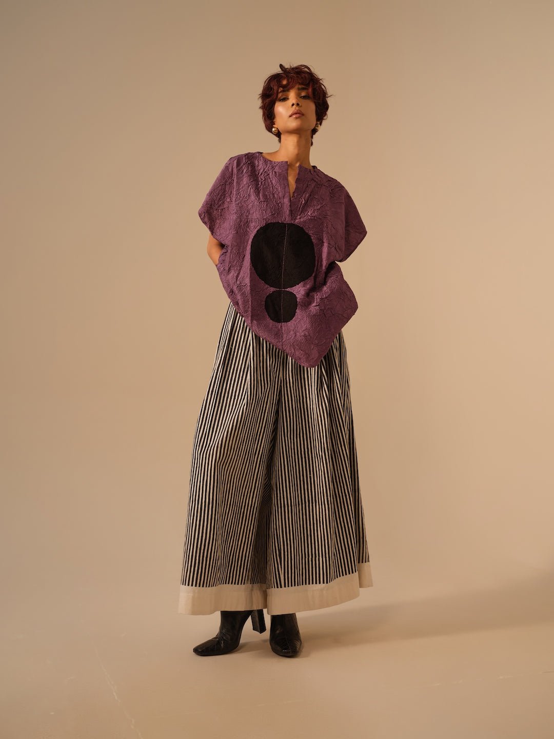 Lane Top - Lilac and Black - CiceroniTopsStoique