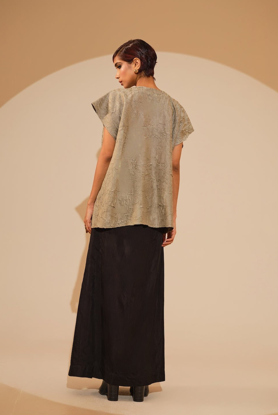 Lane Top - Taupe and Black - CiceroniTopsStoique