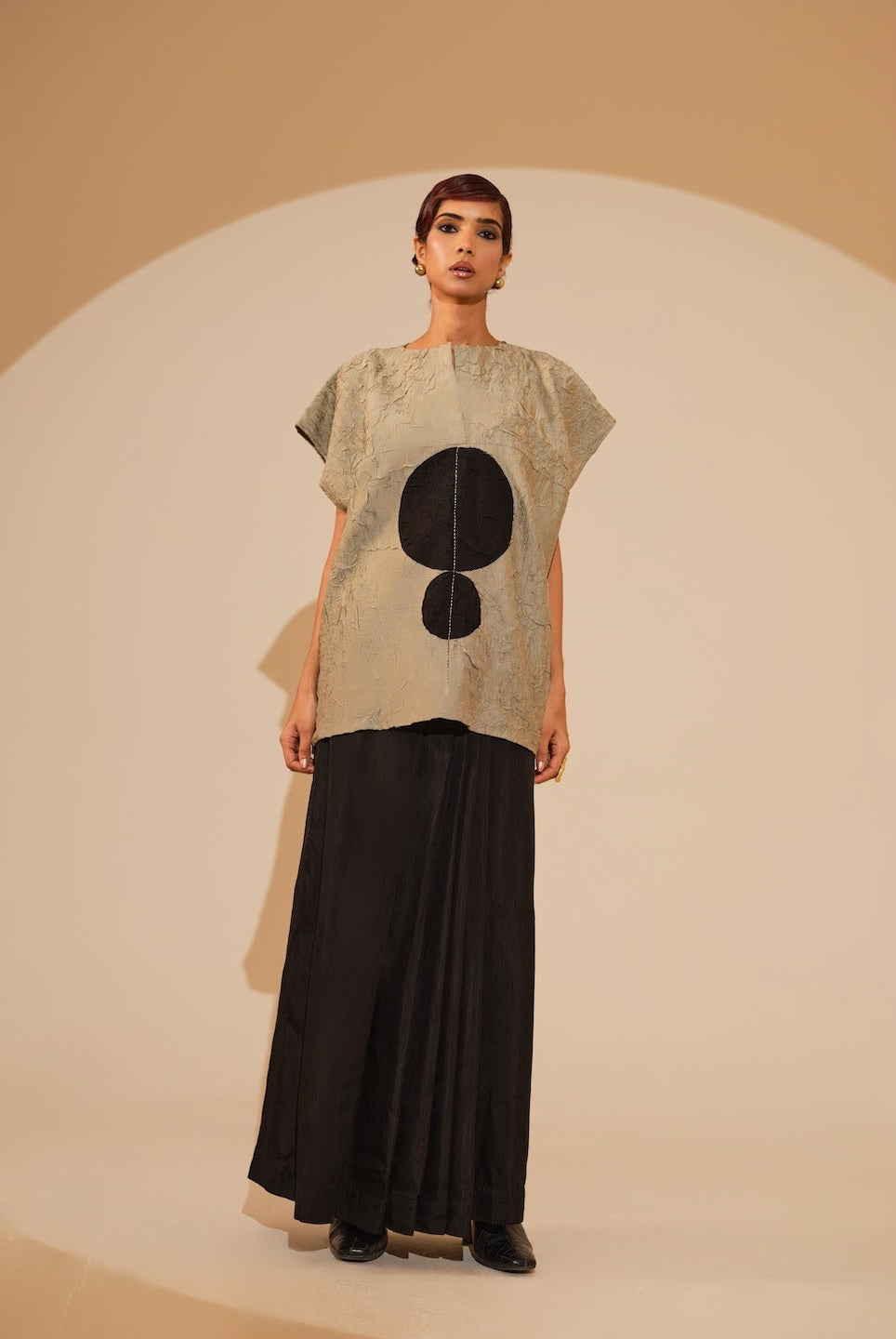 Lane Top - Taupe and Black - CiceroniTopsStoique