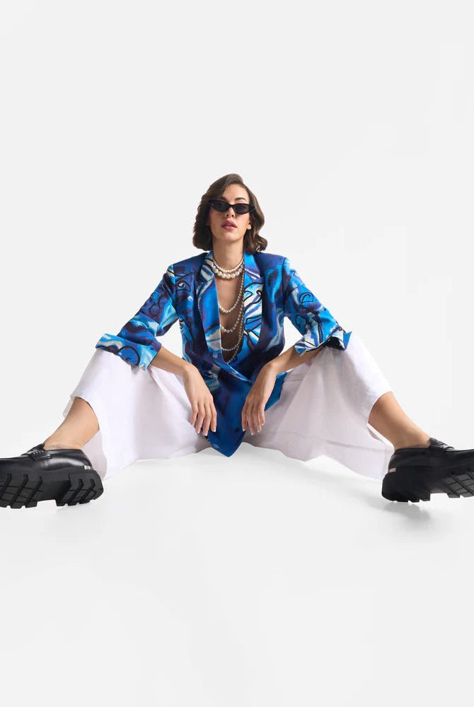 Lapis Lazuli Flower Blazer - CiceroniBlazersEkastories