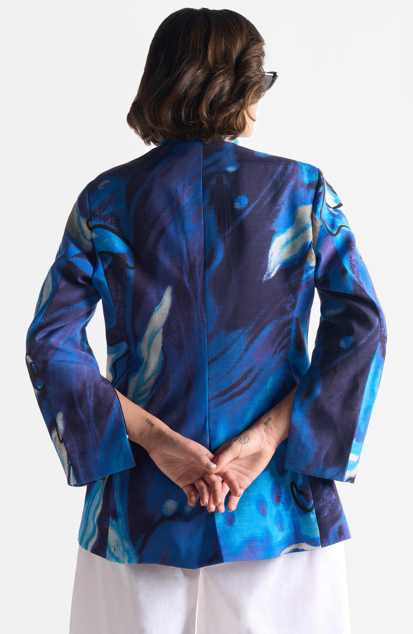 Lapis Lazuli Flower Blazer - CiceroniBlazersEkastories