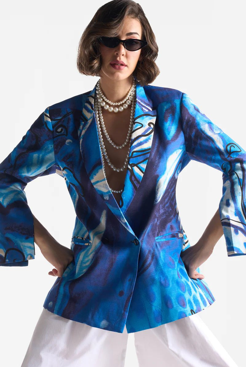 Lapis Lazuli Flower Blazer - CiceroniBlazersEkastories