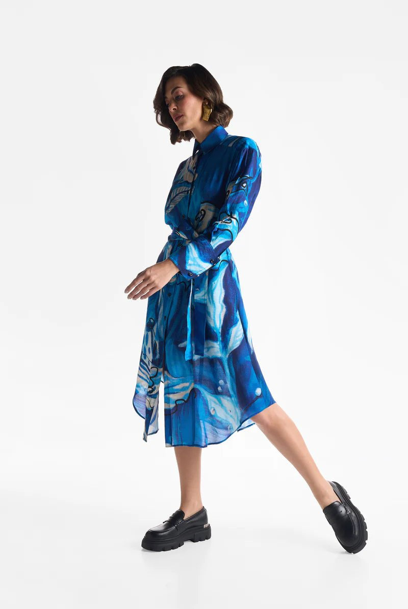 Lapis Lazuli Shirt Dress - CiceroniDressesEkastories