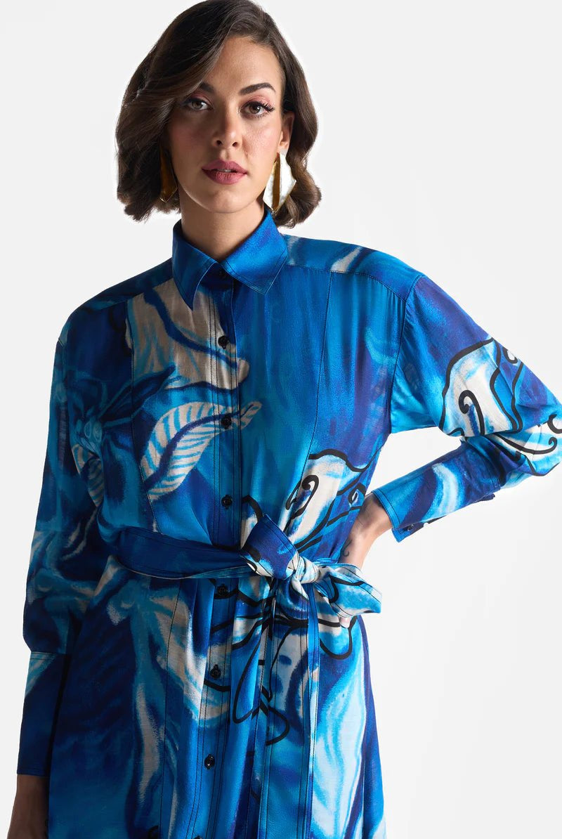 Lapis Lazuli Shirt Dress - CiceroniDressesEkastories