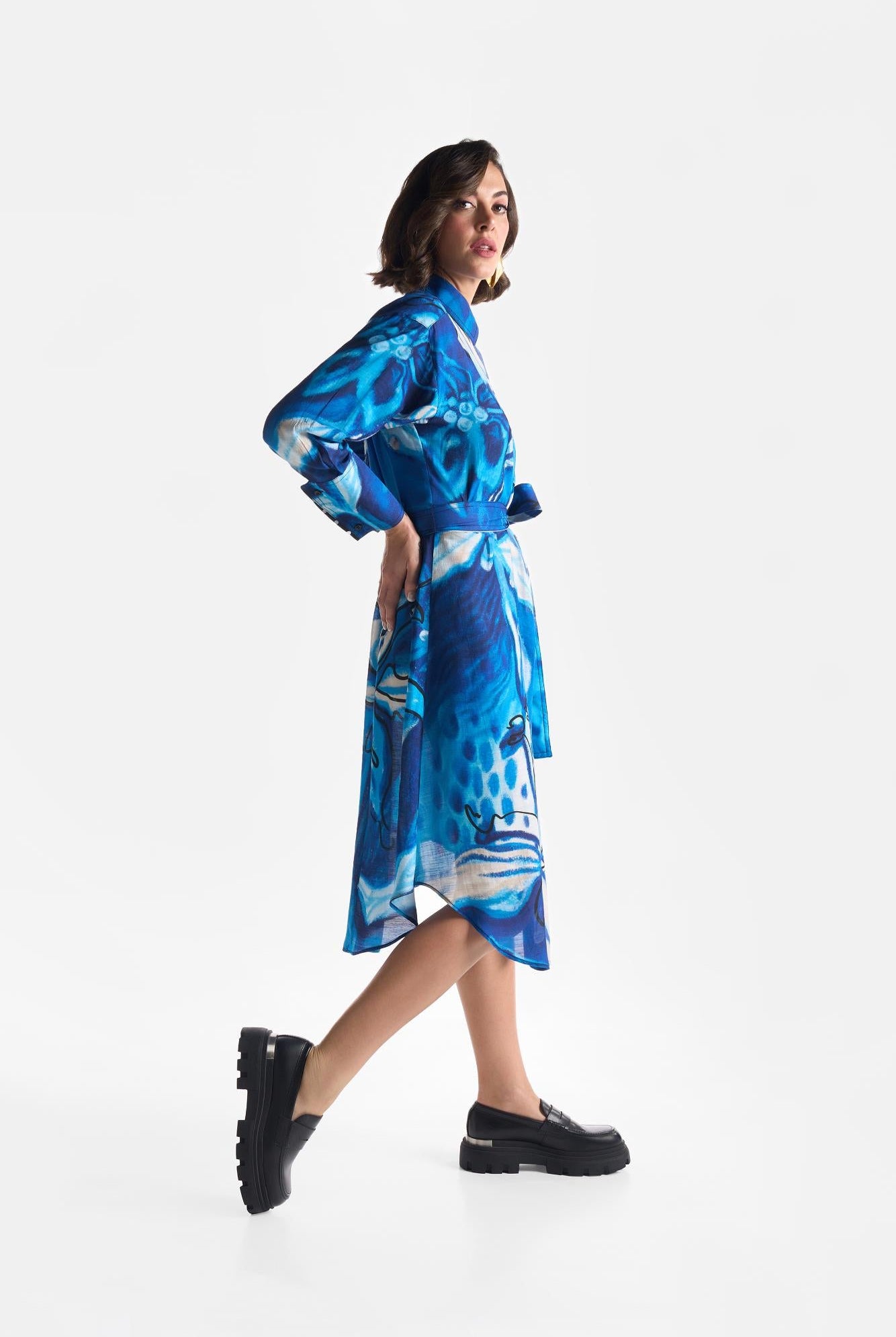 Lapis Lazuli Shirt Dress - CiceroniDressesEkastories