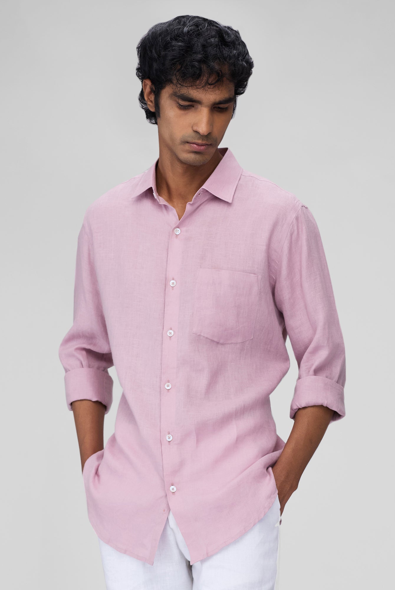 Lavender 100% Linen Classic Shirt - CiceroniMen Shirtsbhrāta