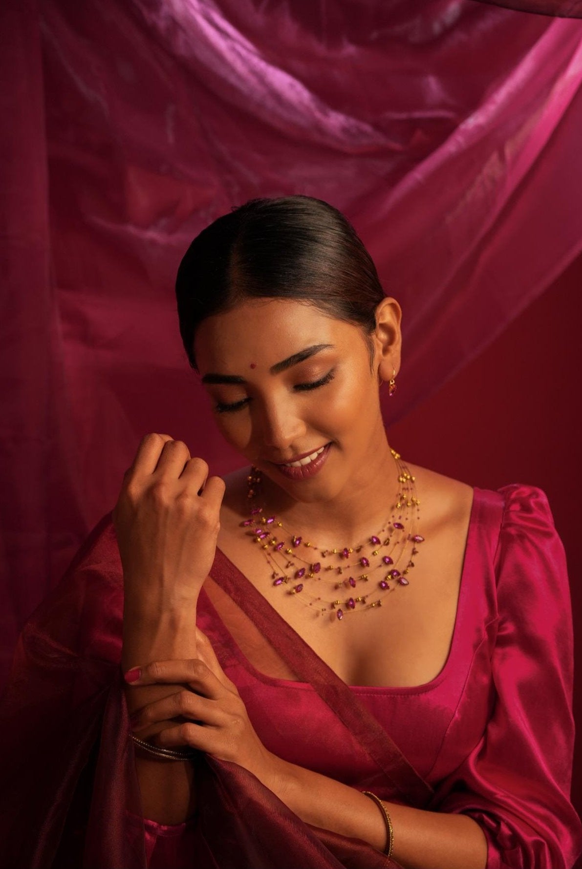 Layered Crystal Necklace - CiceroniNecklaceAarika