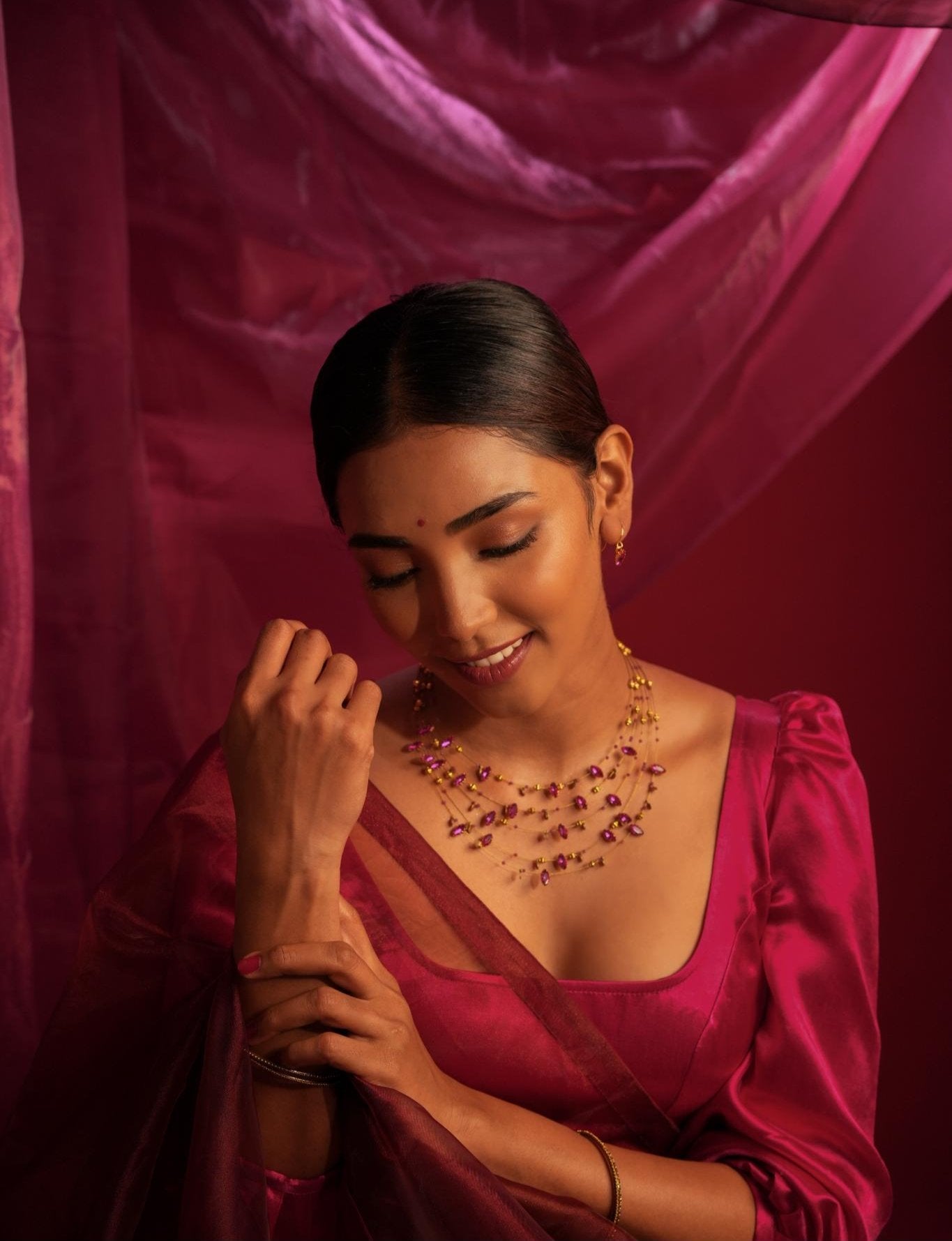 Layered Crystal Necklace - CiceroniNecklaceAarika