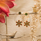 Layered Rings with Temple Motif Flower - CiceroniEarringsAarika