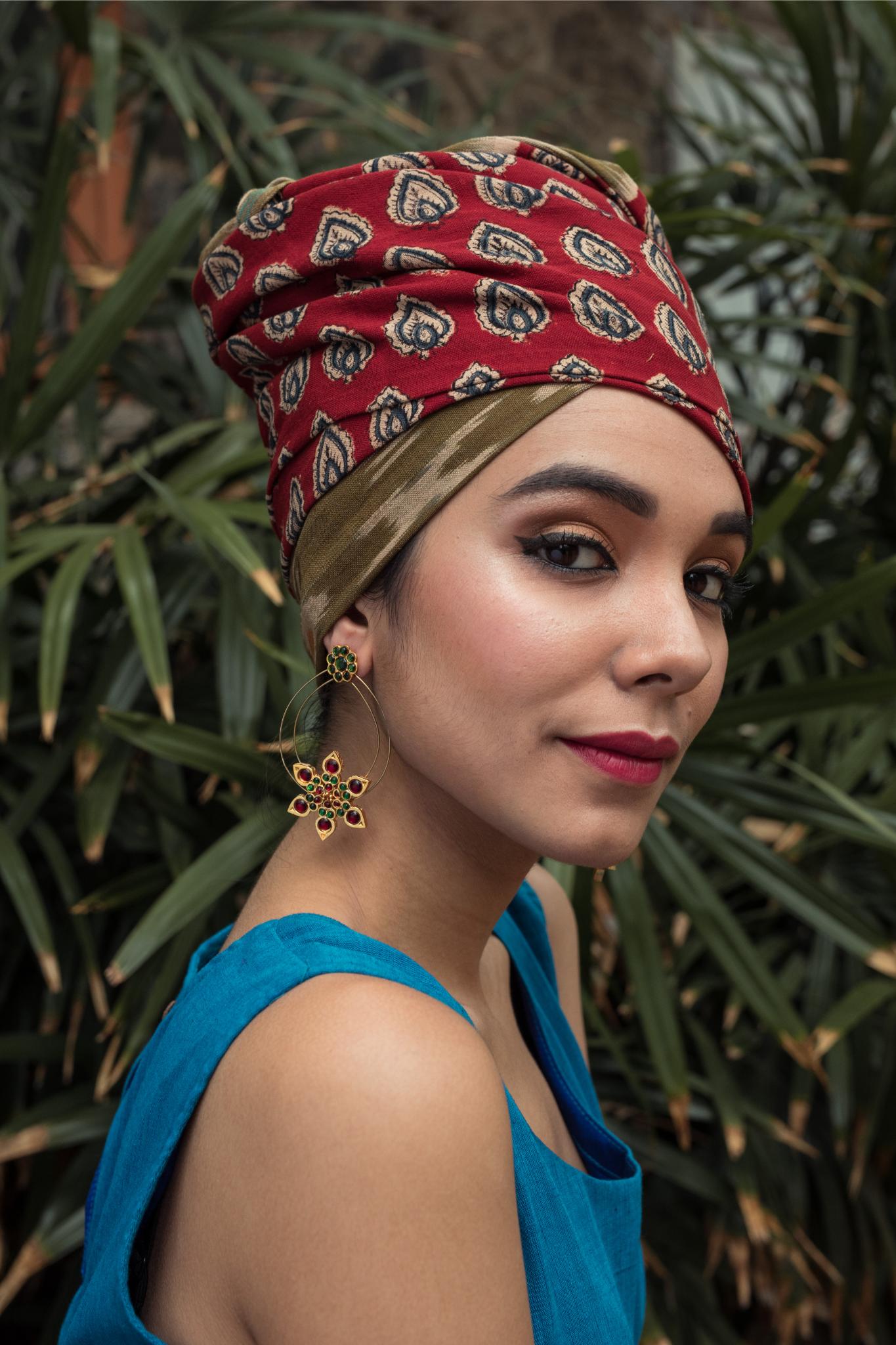 Layered Rings with Temple Motif Flower - CiceroniEarringsAarika