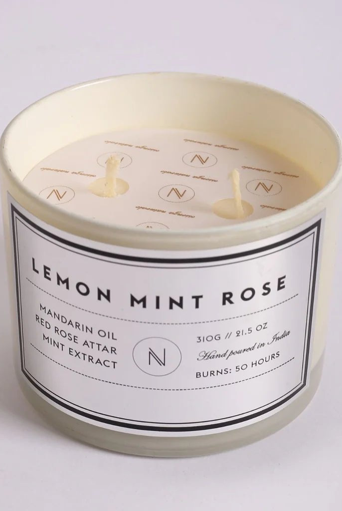 Lemon Infused in Mint & Rose Candle - CiceroniCandleNASO