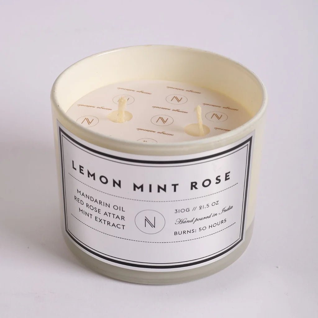 Lemon Infused in Mint & Rose Candle - CiceroniCandleNASO