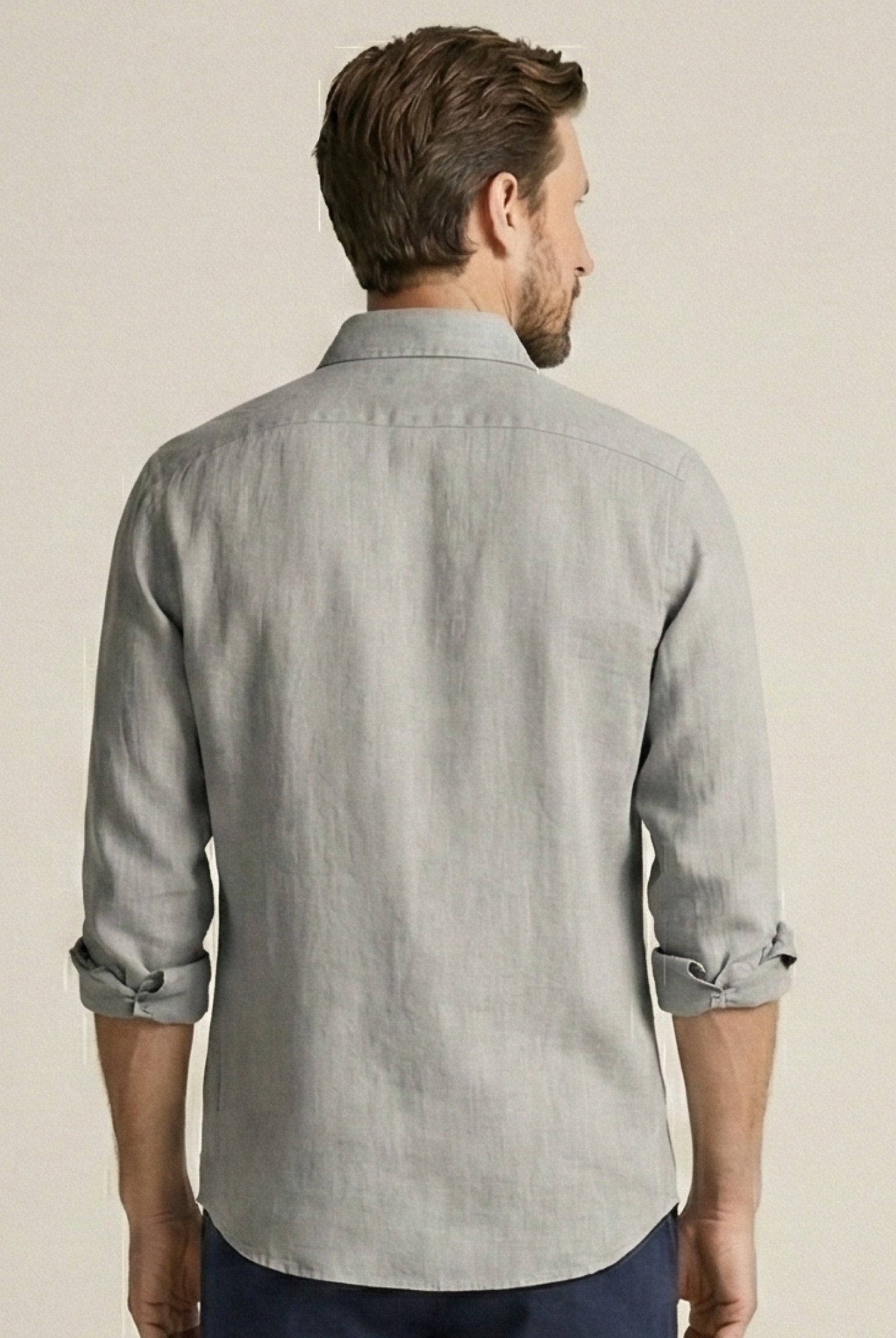 Light Gray 100% Pure Linen Shirt - CiceroniMen Shirtsbhrāta