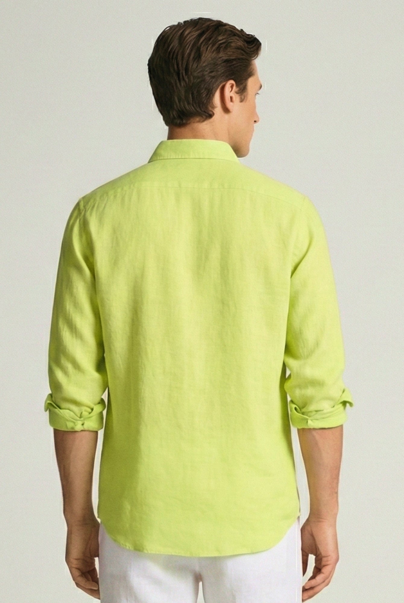 Lime Yellow 100% Pure Linen Button Down Shirt - CiceroniMen Shirtsbhrāta