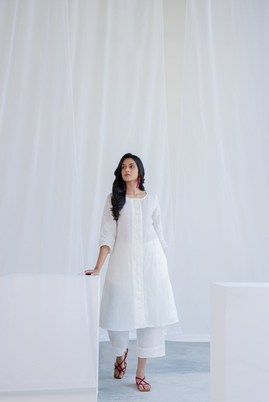 Linear Linen Co - ord Set - CiceroniKurta Set, Everyday WearSilai Studio