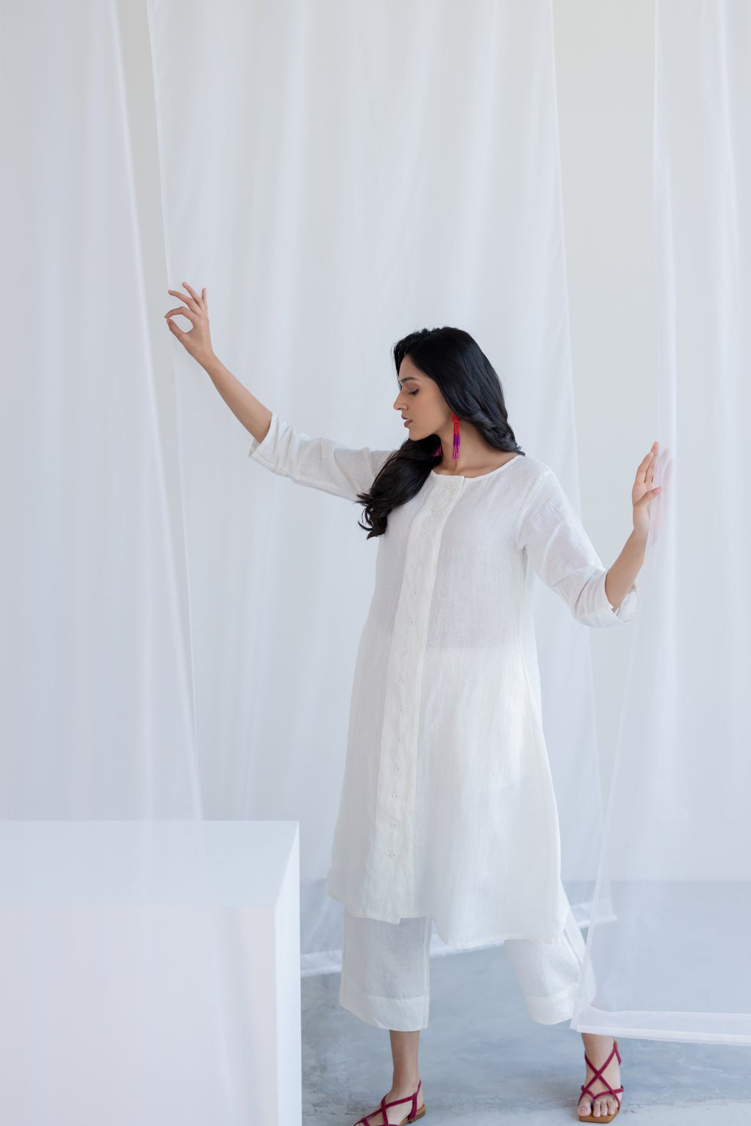 Linear Linen Co - ord Set - CiceroniKurta Set, Everyday WearSilai Studio