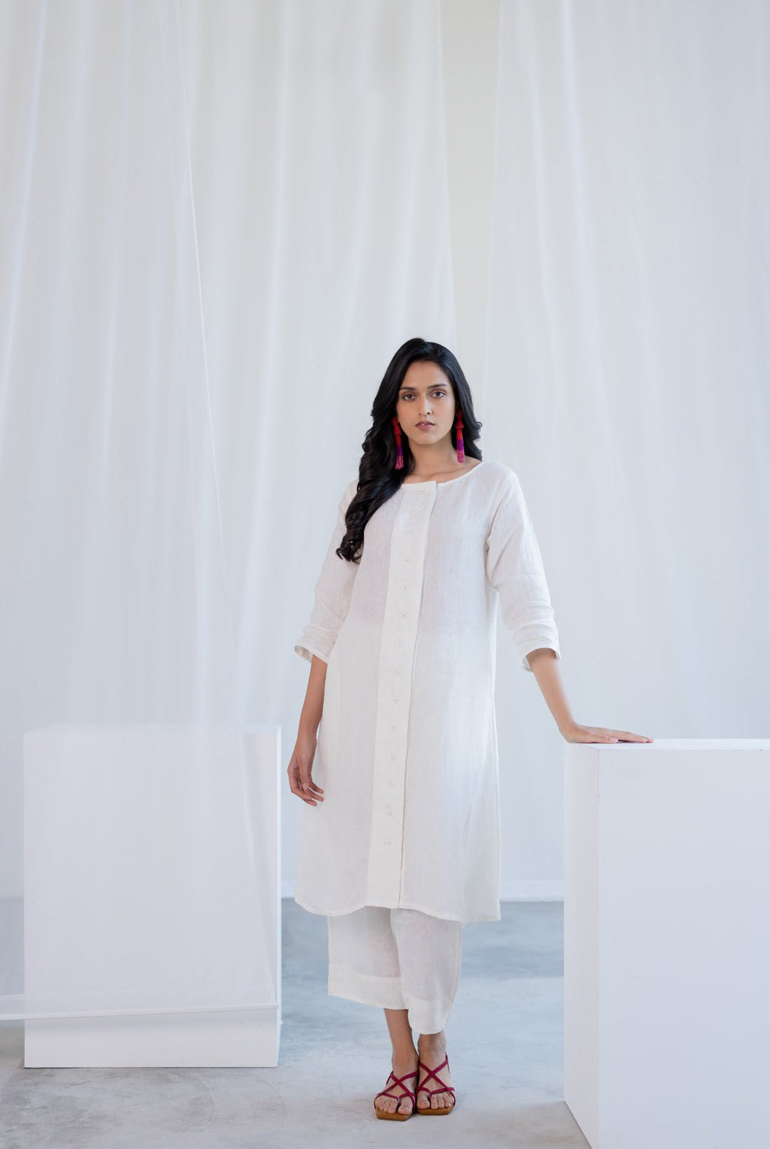 Linear Linen Co - ord Set - CiceroniKurta Set, Everyday WearSilai Studio