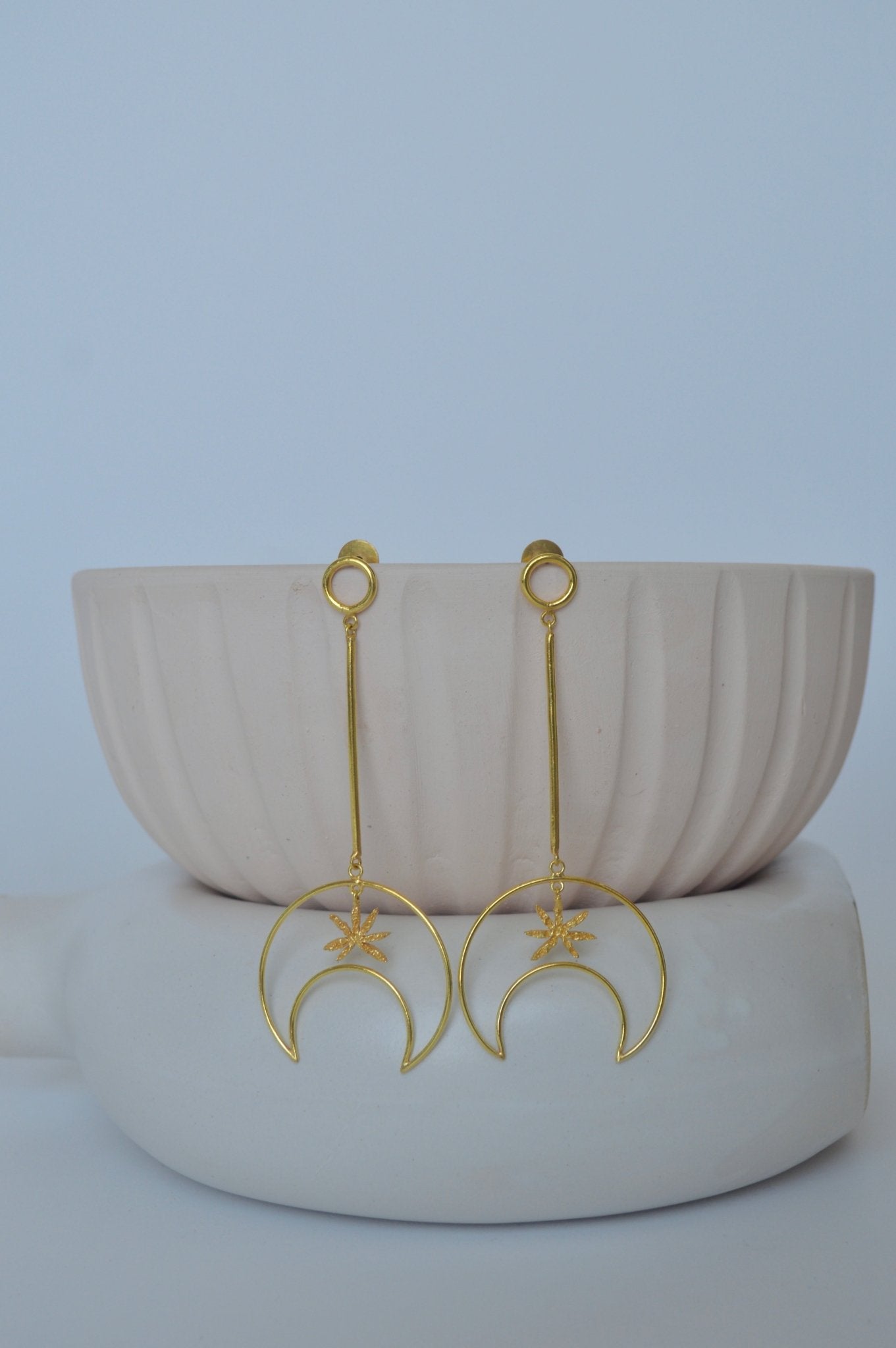 Linear Moon Dangle Earrings - CiceroniEarringsThe Loom Art