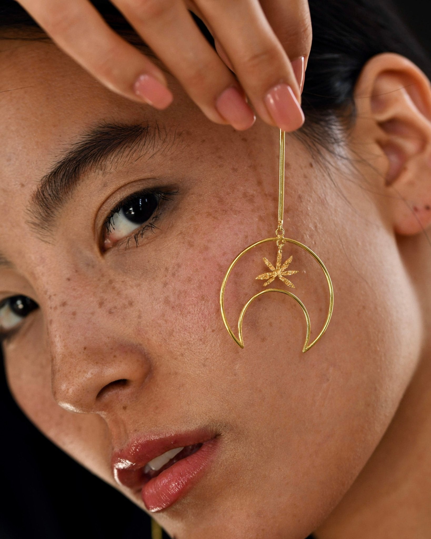 Linear Moon Dangle Earrings - CiceroniEarringsThe Loom Art