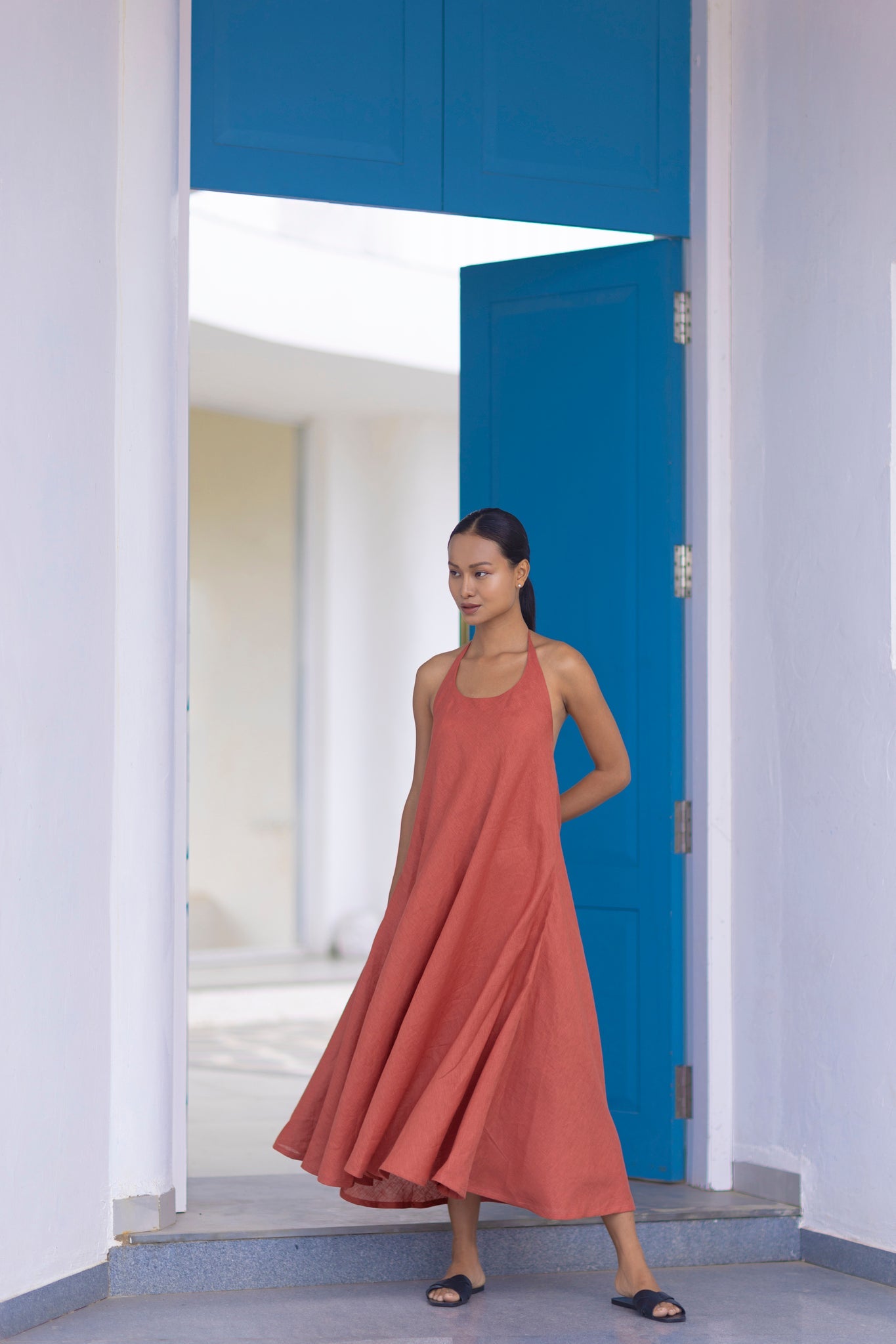 Linen Breezy Halter Dress - CiceroniDressesThoughts Into Things