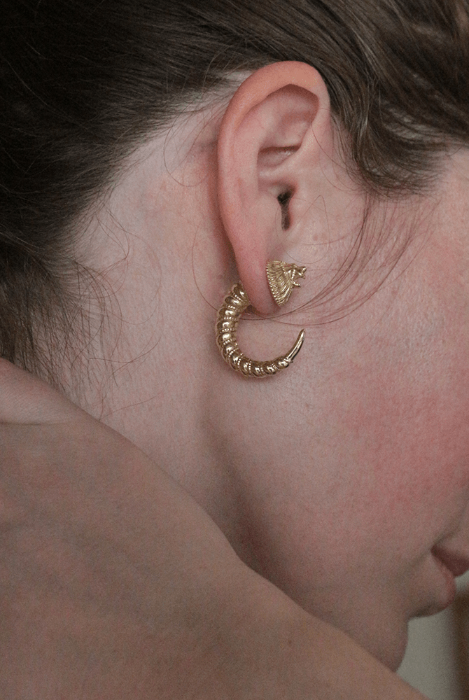 Lion Reverse Hoops - CiceroniEarringUnbent