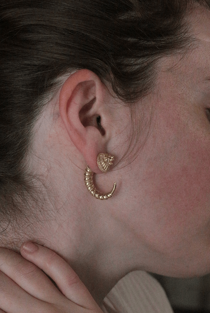 Lion Reverse Hoops - CiceroniEarringUnbent