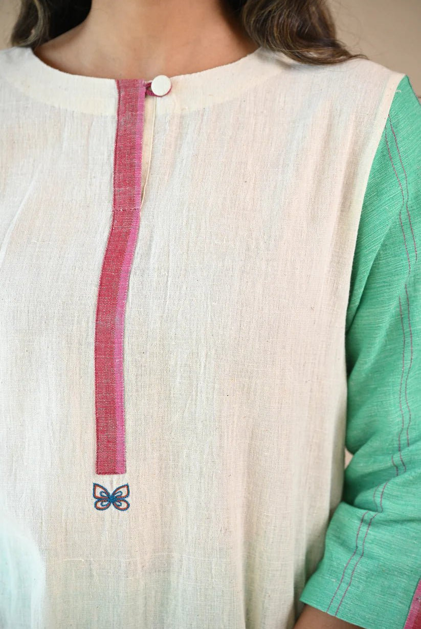 Lola Kurta - Natural White - CiceroniKurta, Everyday WearRang by Rajvi