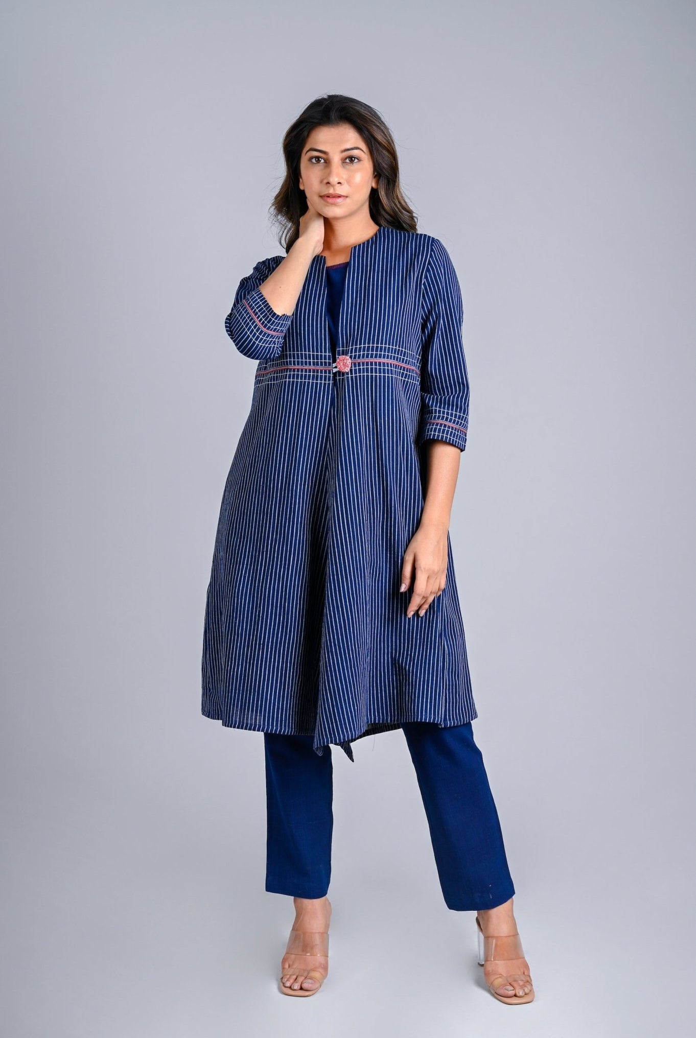 Long One Button Jacket - CiceroniJacketsRang by Rajvi