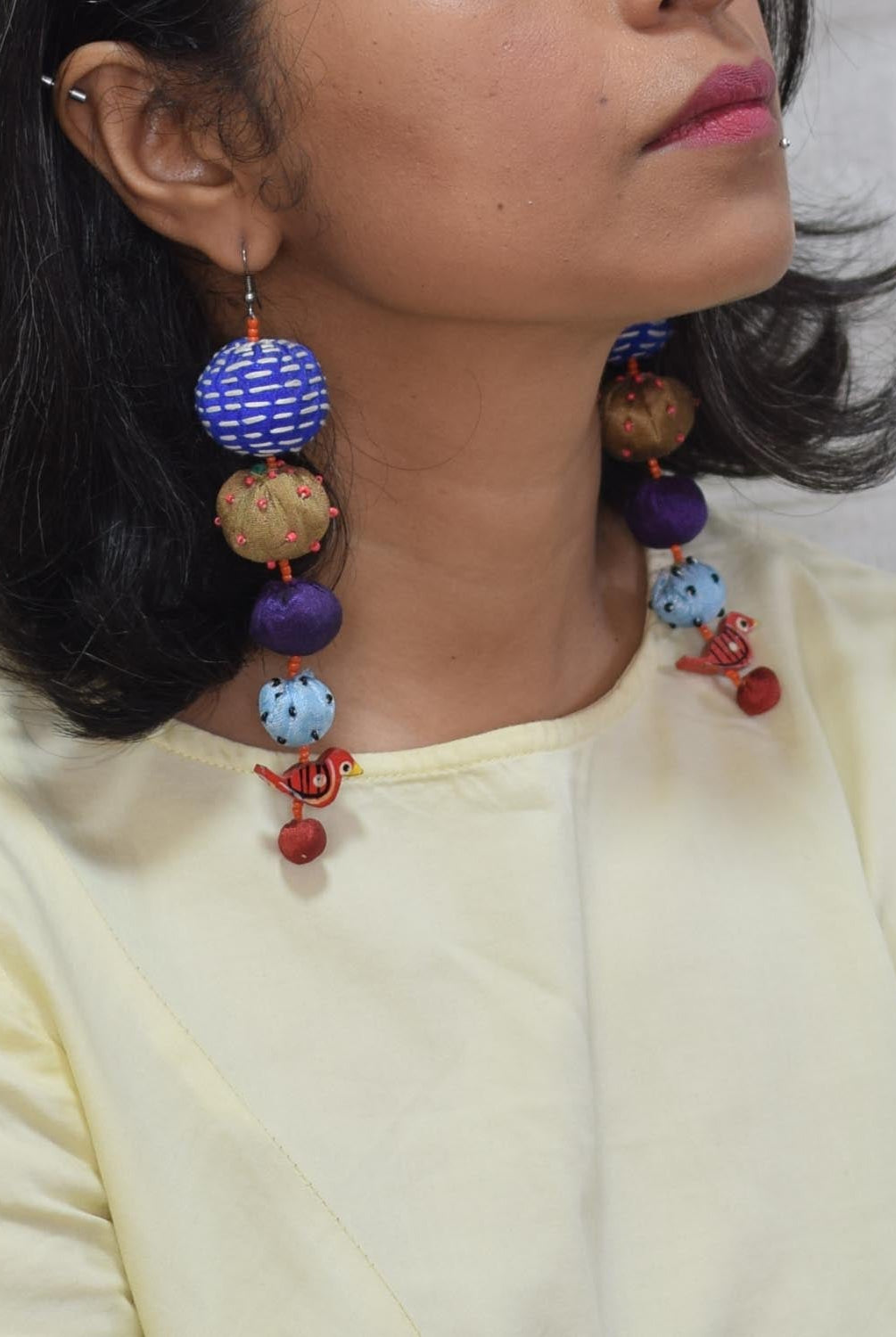 Long Tia Earrings - Blue - CiceroniEarringPaulami