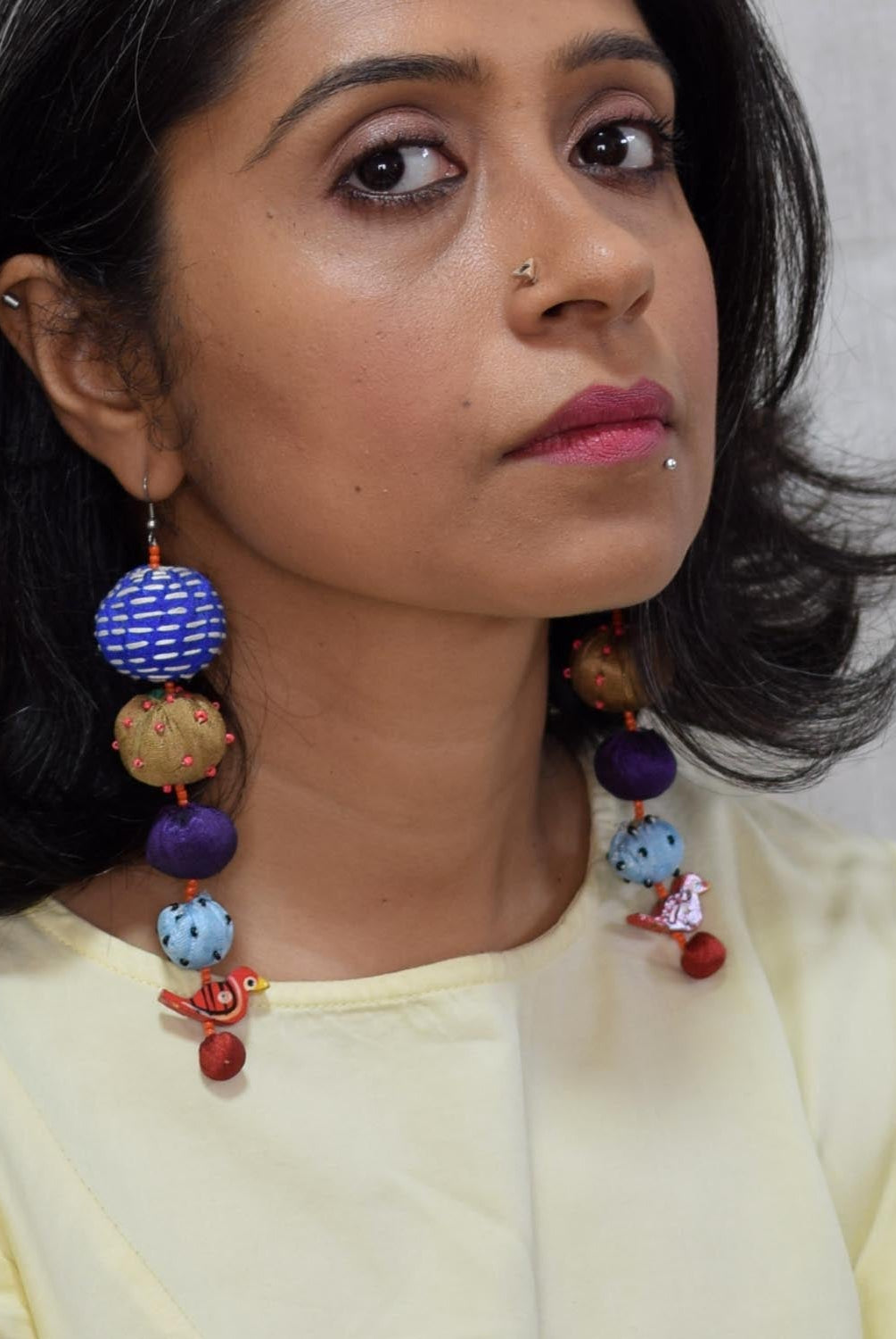 Long Tia Earrings - Blue - CiceroniEarringPaulami