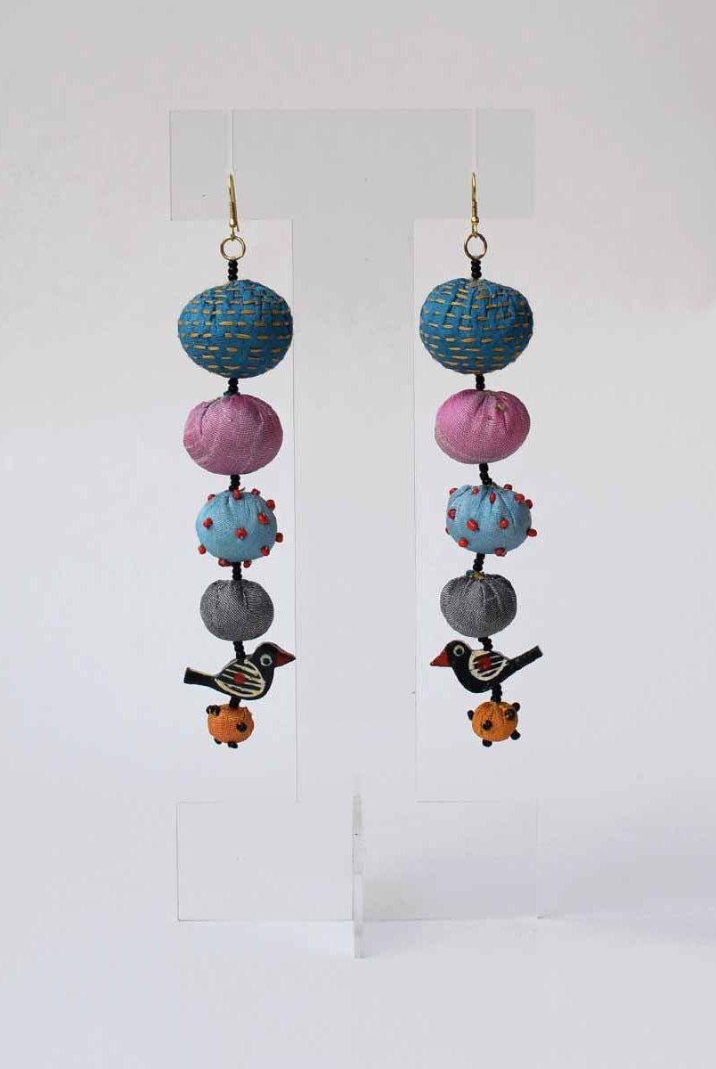 Long Tia Earrings - Green - CiceroniEarringPaulami