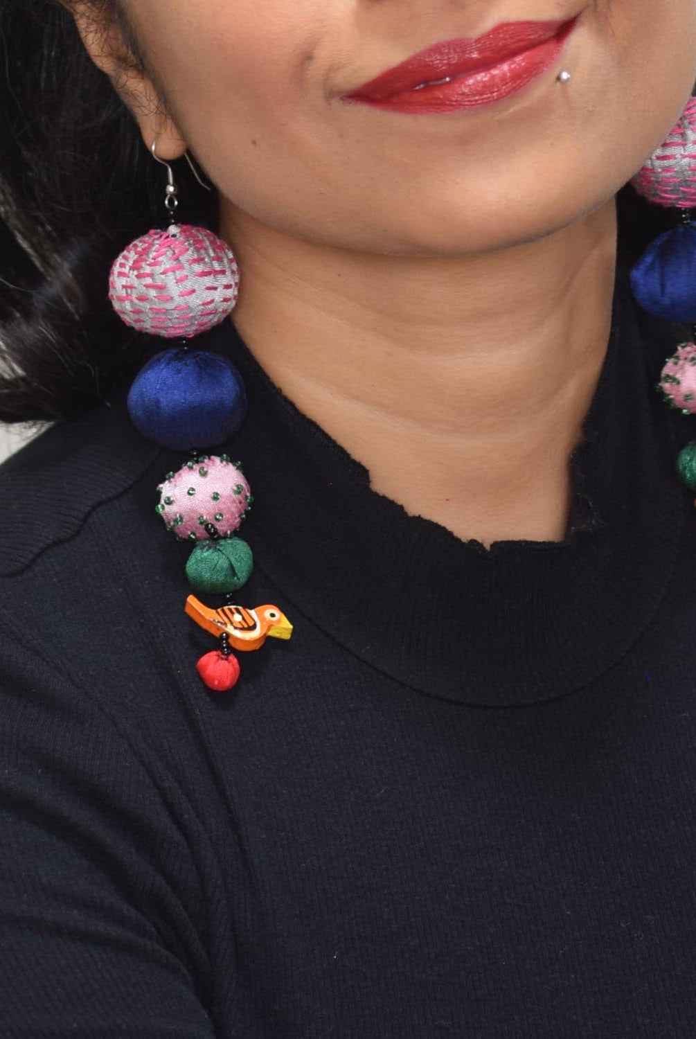 Long Tia Earrings - Pink - CiceroniEarringPaulami
