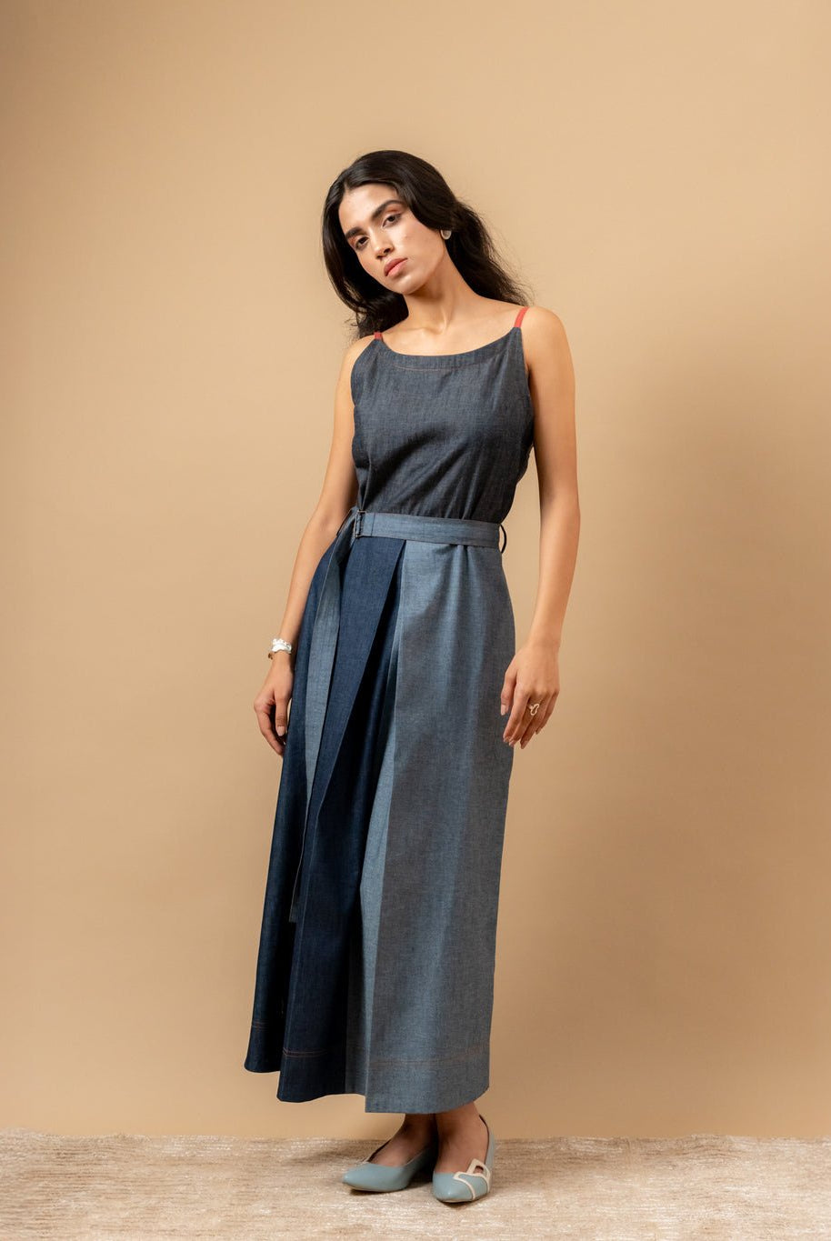 Louisa Upcycled Denim Dress - CiceroniDressesDoodlage