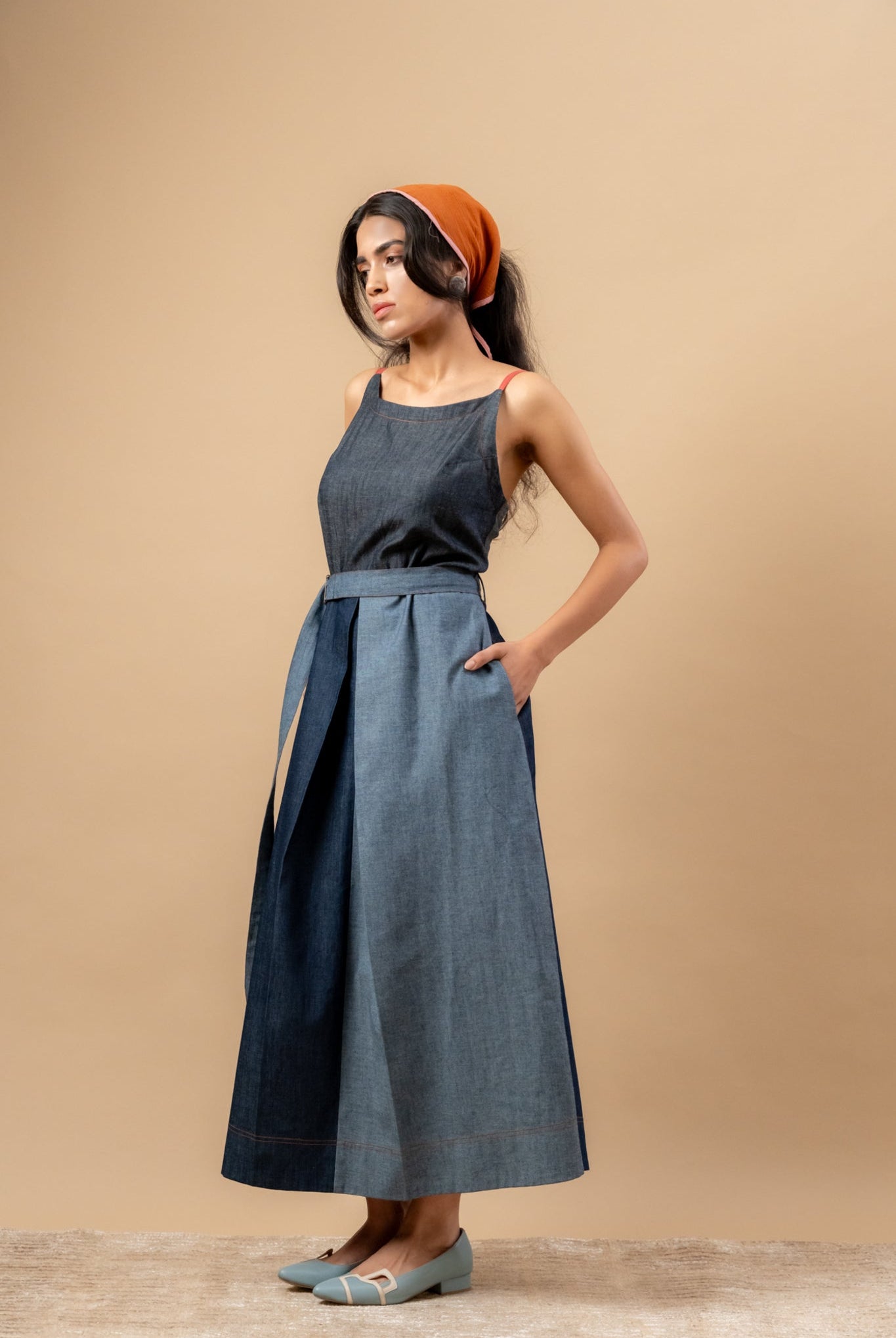 Louisa Upcycled Denim Dress - CiceroniDressesDoodlage