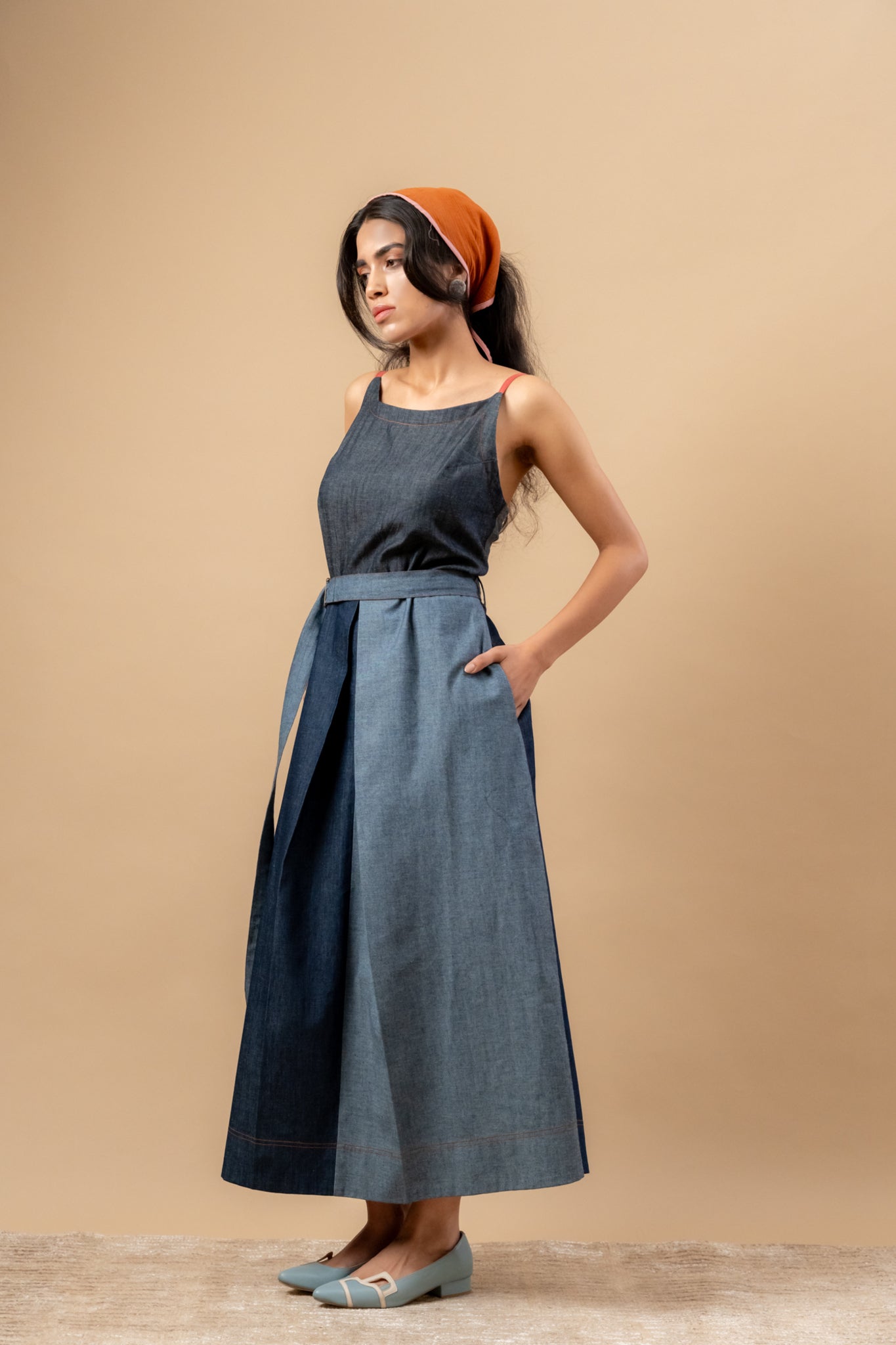Louisa Upcycled Denim Dress - CiceroniDressesDoodlage