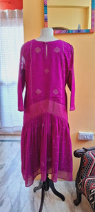 Low Pleats Dress - Magenta Kankra - RTS - CiceroniDressesBhomra