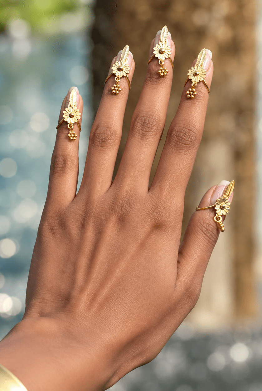 Lush Leaf Vanki Nail Ring - CiceroniNail RingKalon Art Jewellery