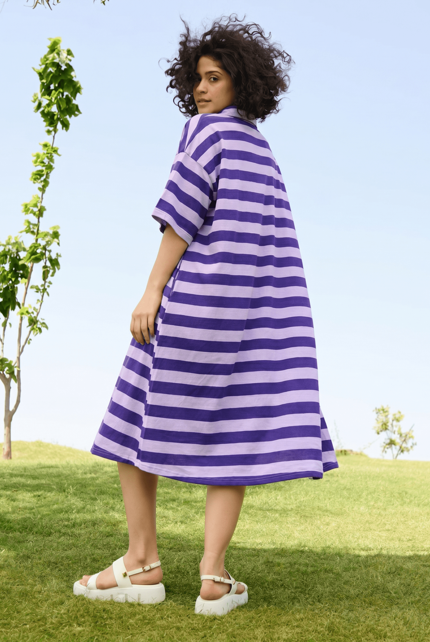 Madame Dress - Purple Stripes - CiceroniDressesRAAS Life