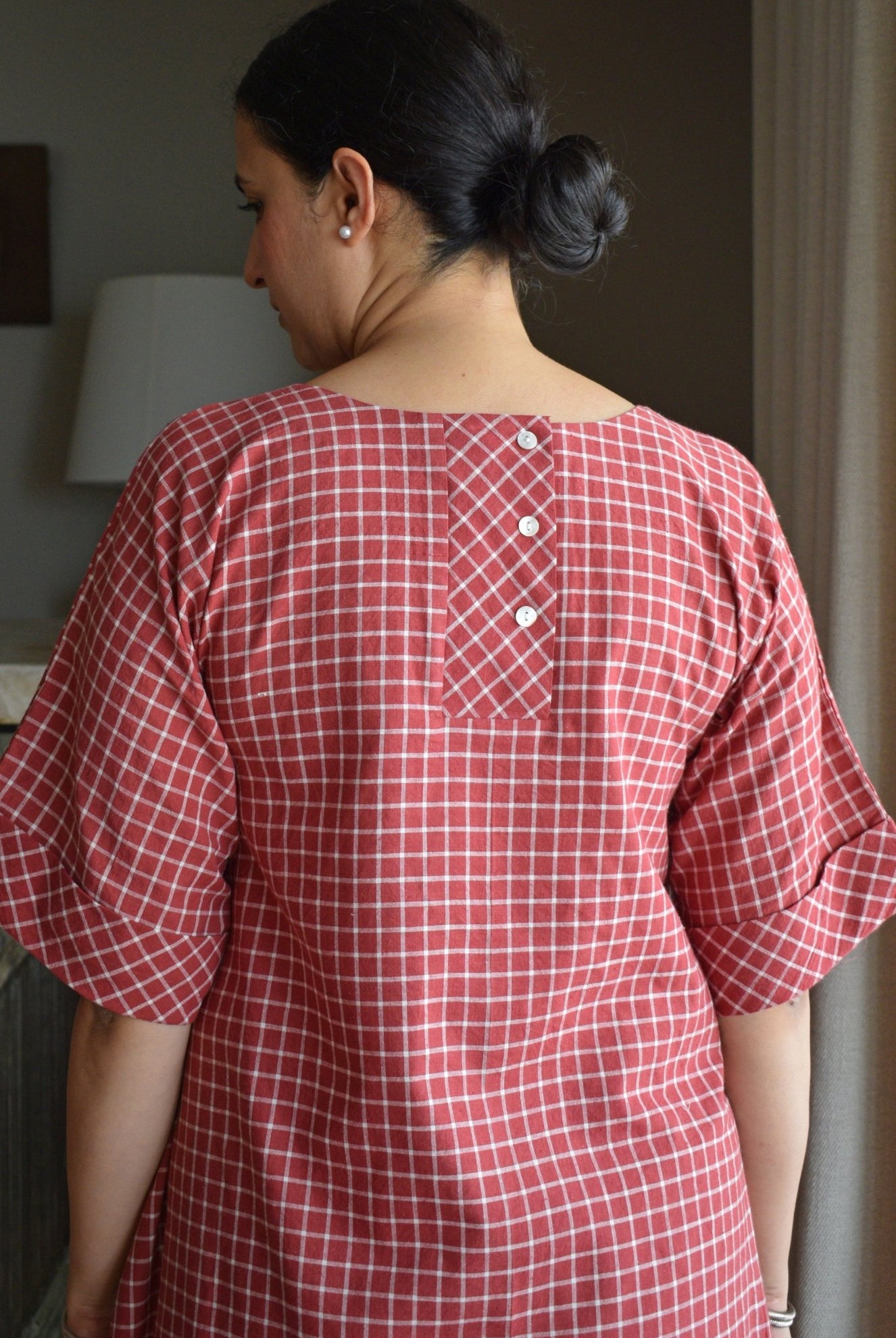 Madder Co - ord Set in Handwoven Checks - CiceroniKurta Set, Everyday WearHouse of Moxa