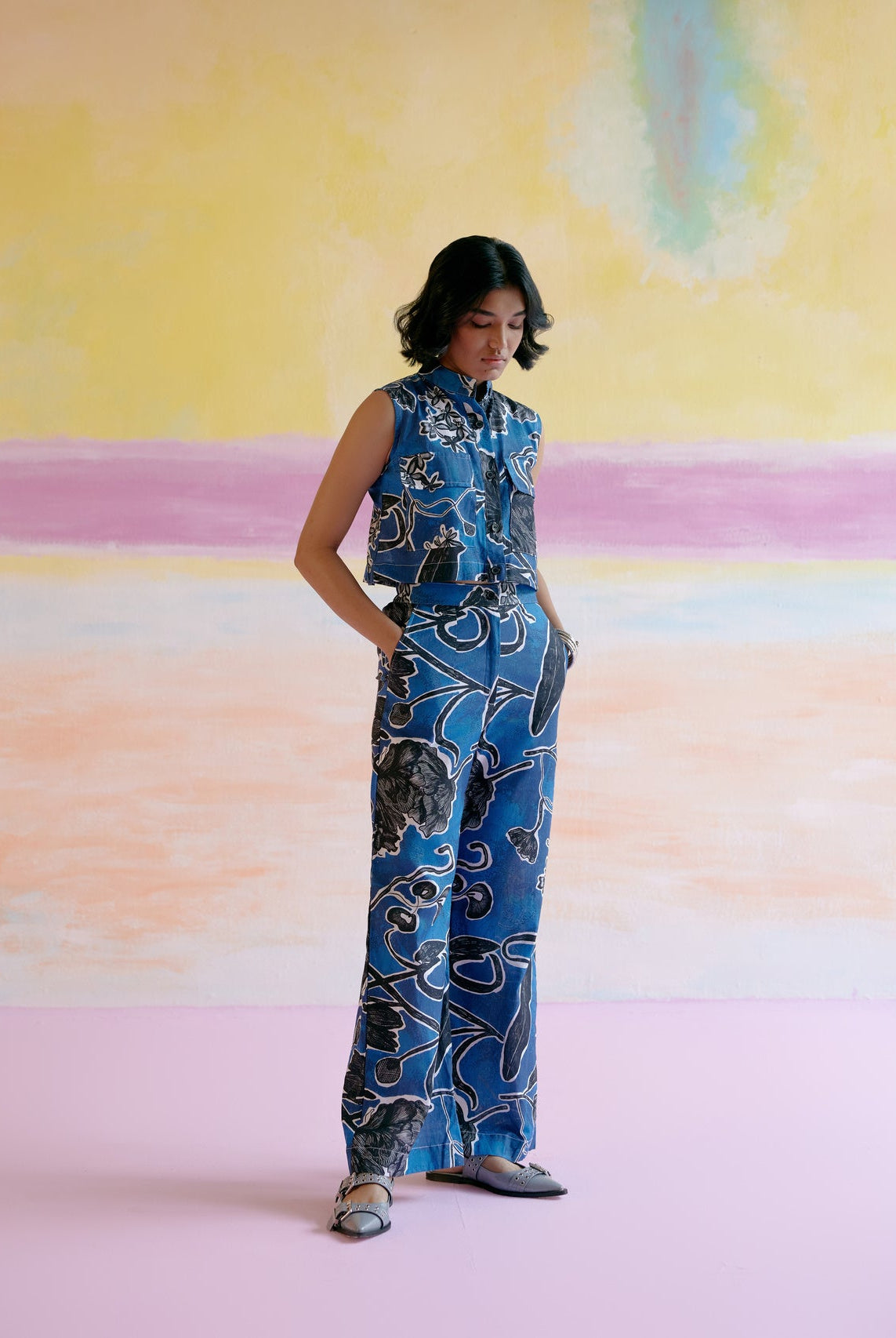 Malta Co - ord Set in Blue Jardin Print - CiceroniCo - ord SetHappi Space