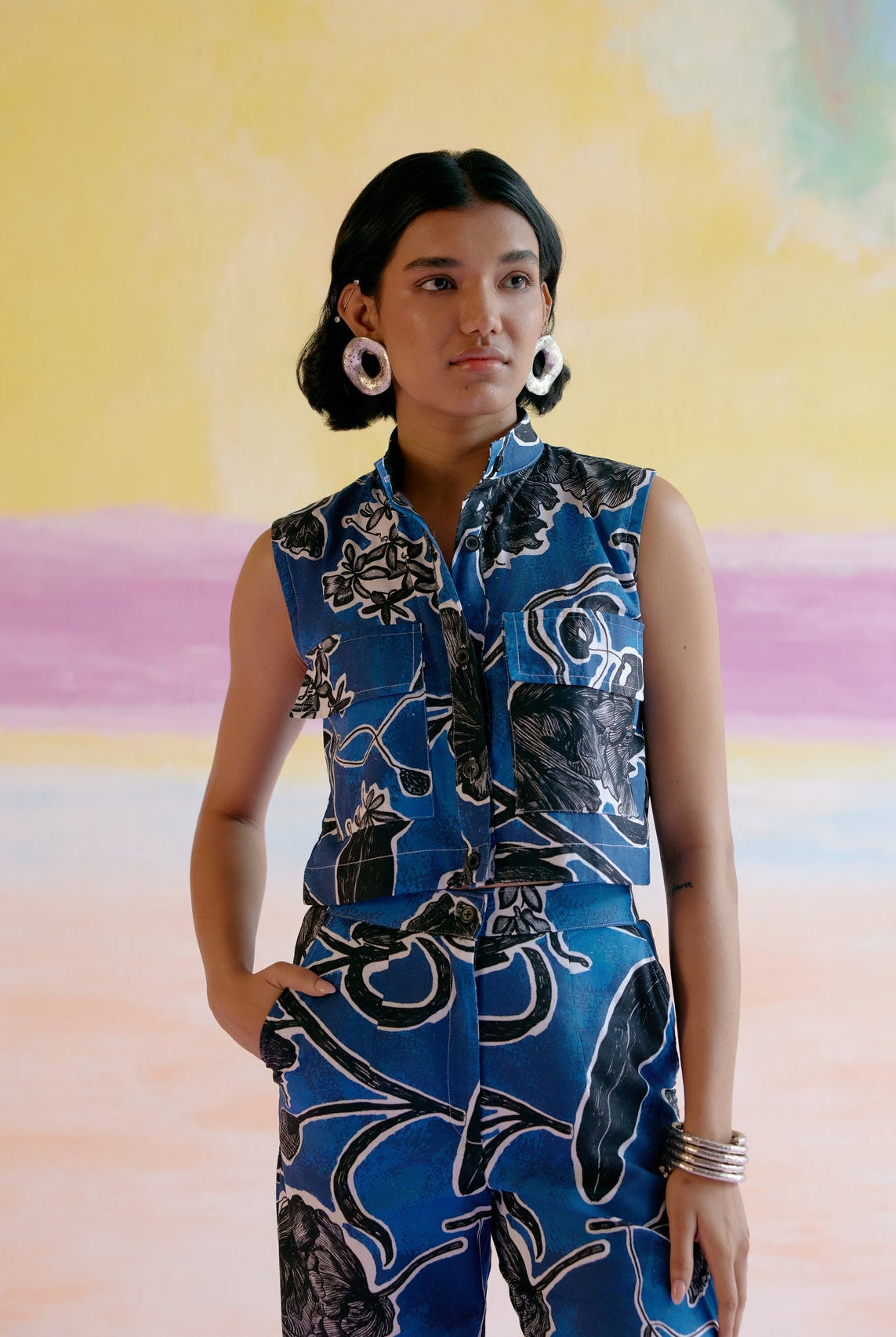 Malta Co - ord Set in Blue Jardin Print - CiceroniCo - ord SetHappi Space