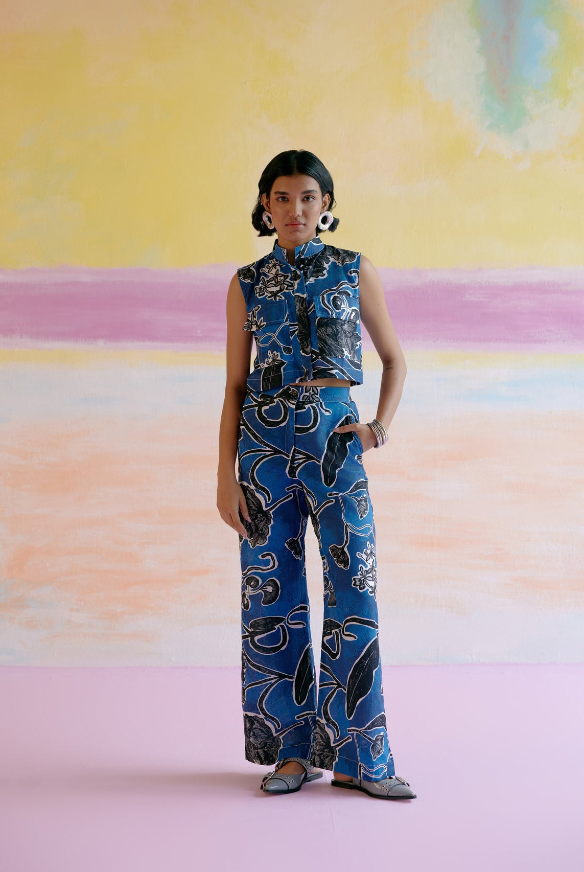 Malta Co - ord Set in Blue Jardin Print - CiceroniCo - ord SetHappi Space