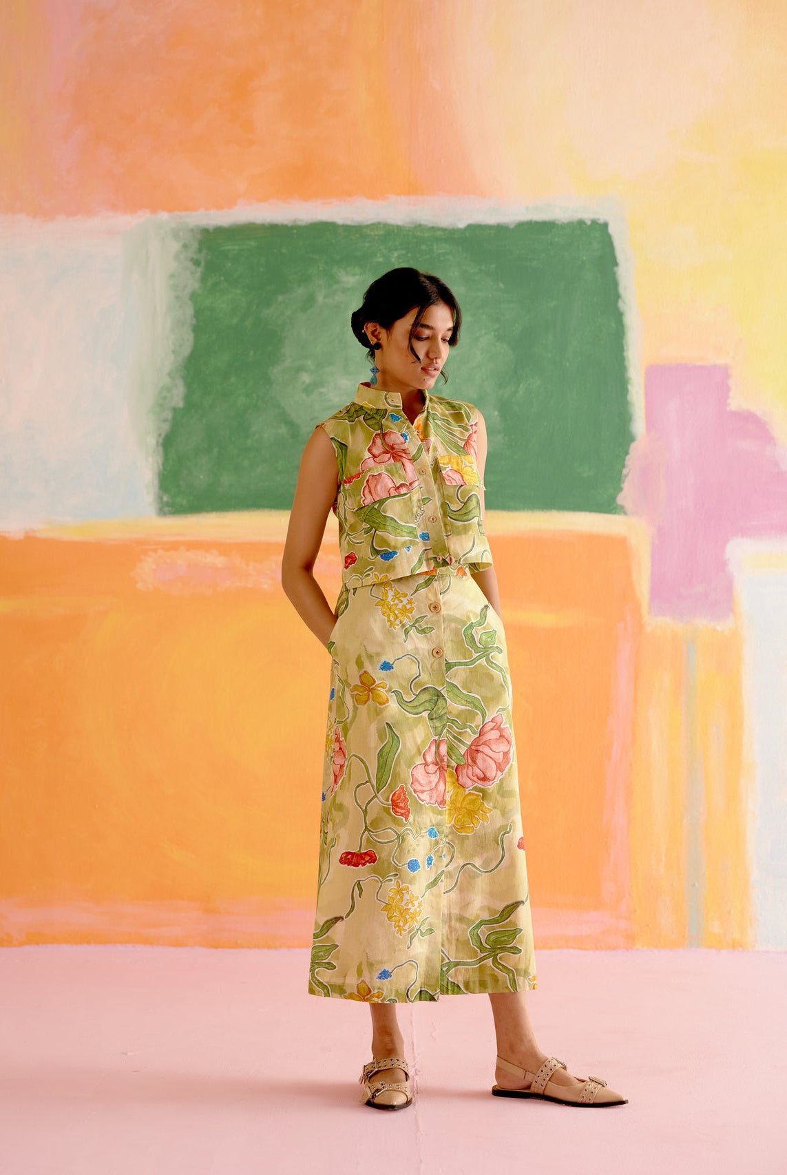Malta Co - ord Skirt Set in Le Jardin Print - CiceroniSkirt SetHappi Space