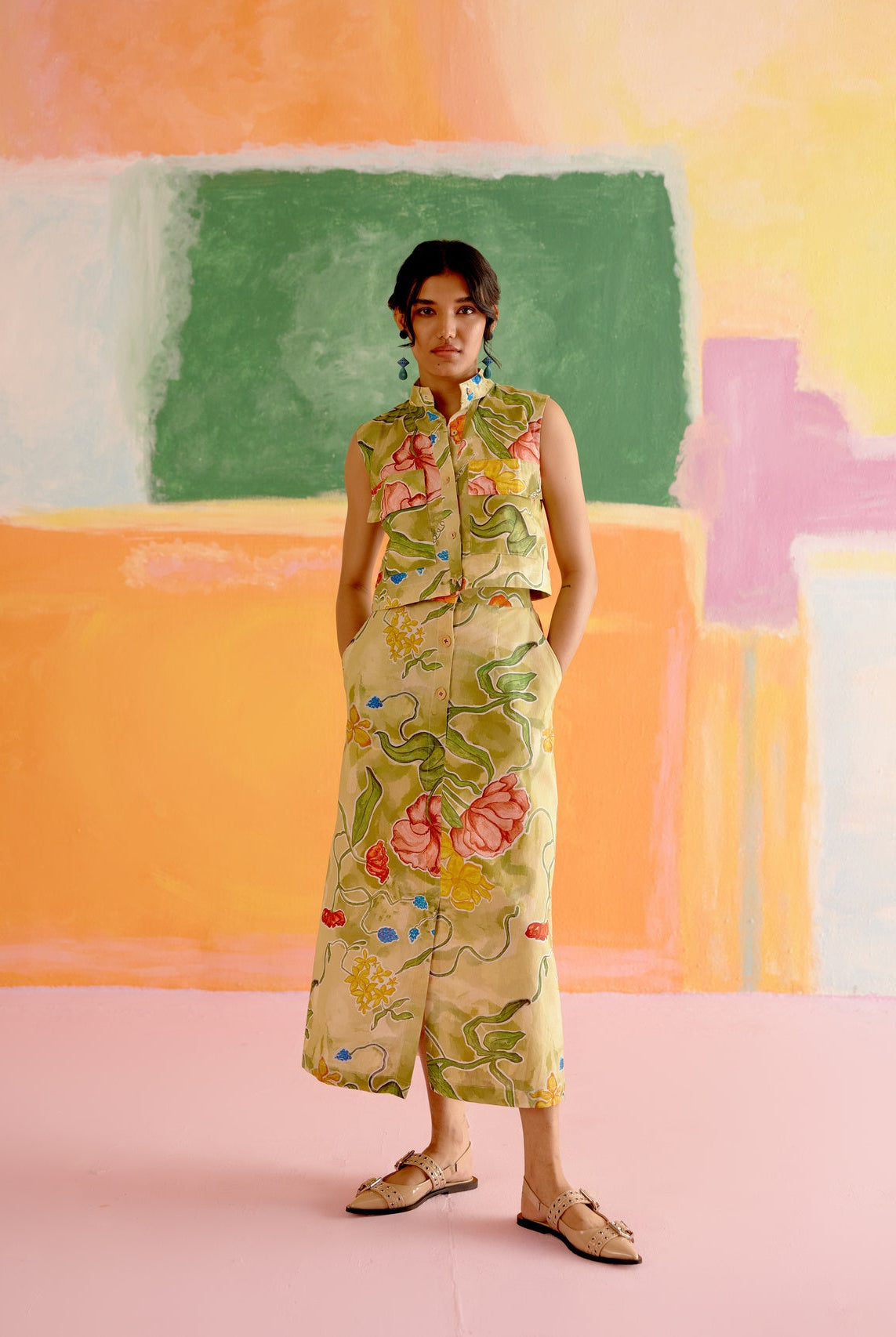 Malta Co - ord Skirt Set in Le Jardin Print - CiceroniSkirt SetHappi Space