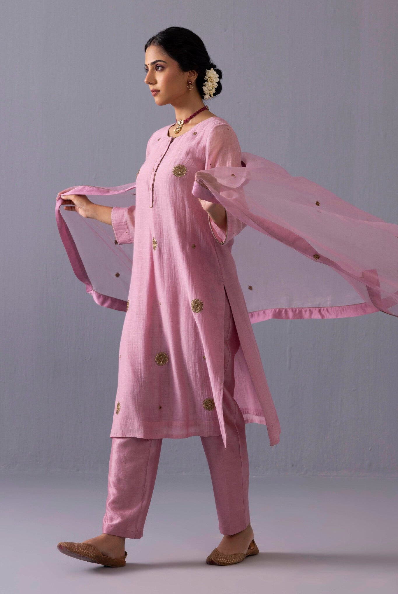 Malti Kurta Set - Pink - CiceroniKurta SetsLabel Shreya Sharma