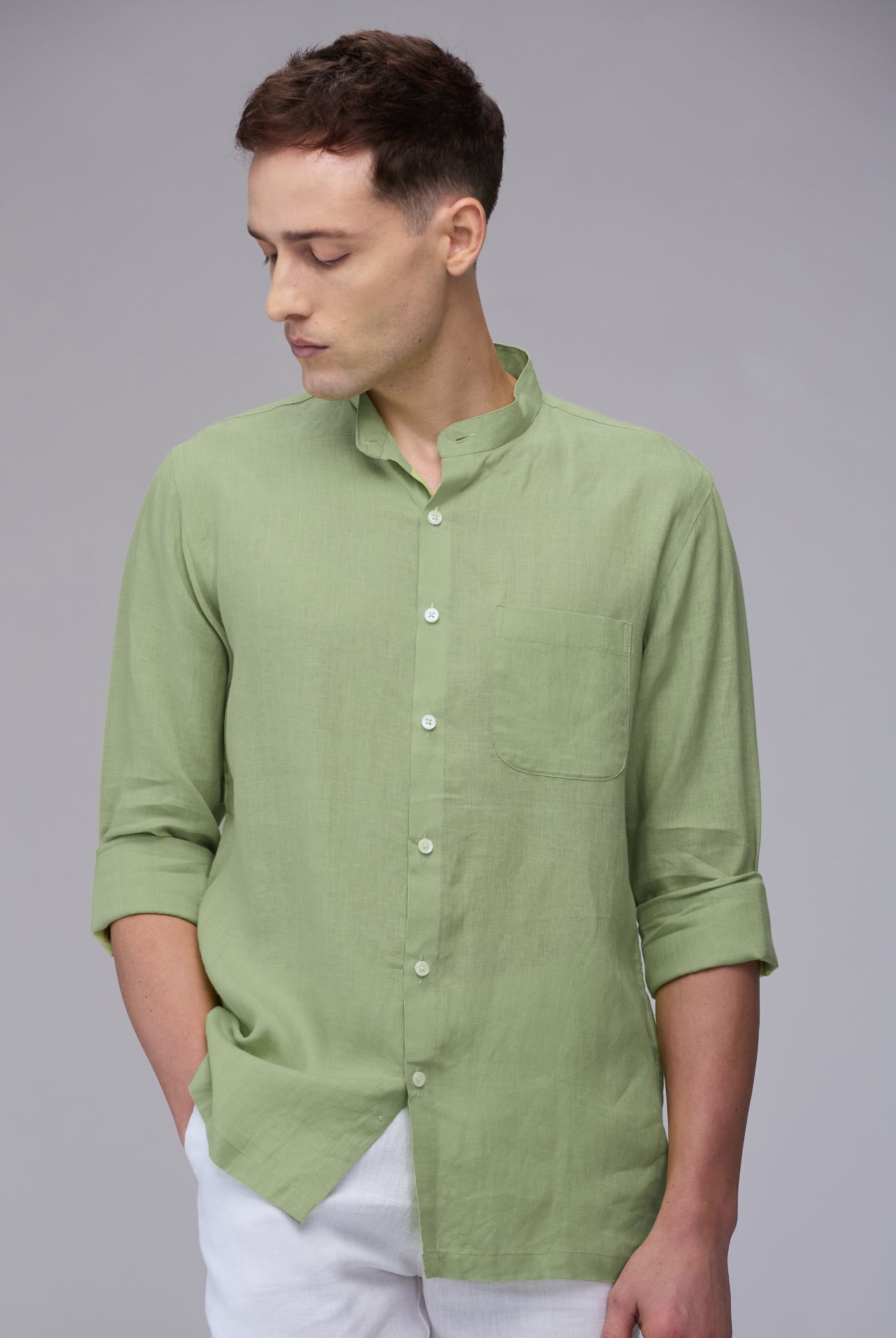 Mandarin 100% Linen Shirt - CiceroniMen Shirtsbhrāta