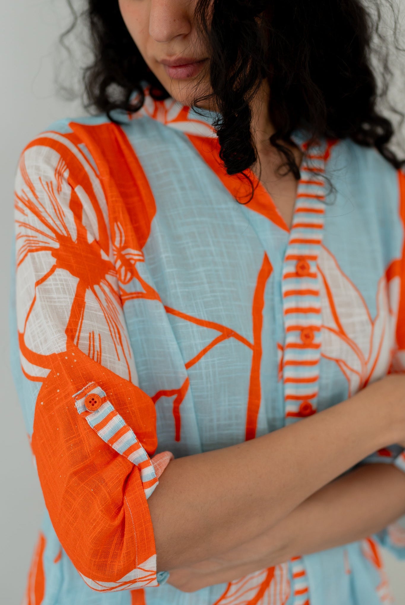 Mandarin Print Cotton Co-ord Set - CiceroniKurta SetSilai Studio