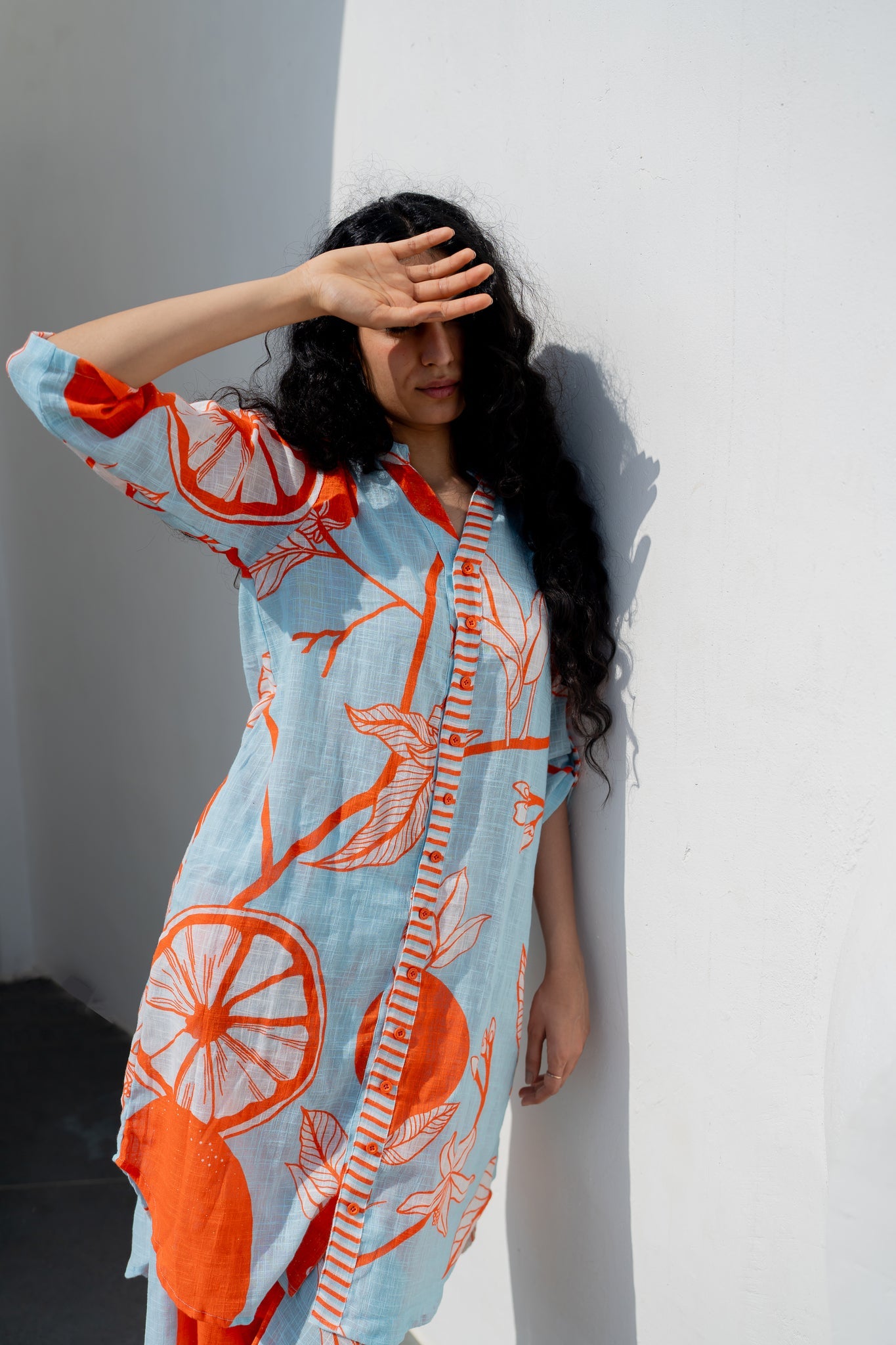 Mandarin Print Cotton Co-ord Set - CiceroniKurta SetSilai Studio